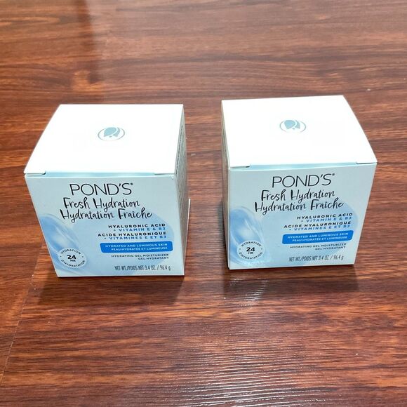 2 Pond’s Fresh Hydration Hyaluronic Acid Gel Moisturizer Face Cream 3.4 oz - Picture 4 of 10